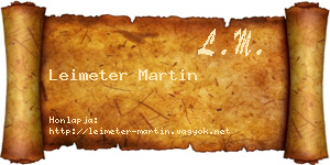 Leimeter Martin névjegykártya
